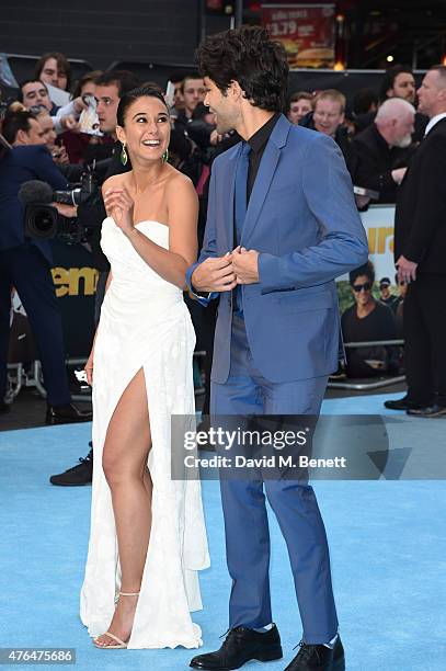 Emmanuelle Chriqui and Adrian Grenier attend the European premiere of "Entourage" at the Vue West End on June 9, 2015 in London, England.