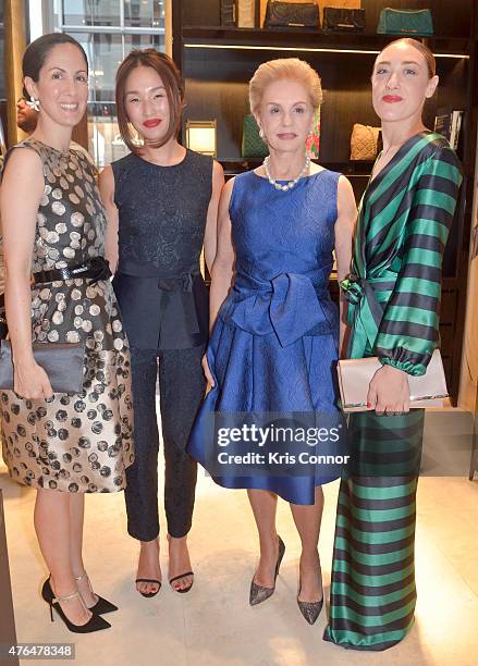 Patricia Herrera Lansing, Designer Carolina Herrera, Nicole Warne and Mia Moretti attend the CH Carolina Herrera Grand Opening at CityCenterDC on...