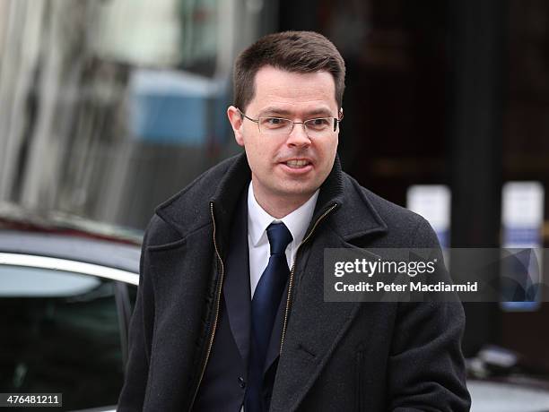 Junior Home Office minister James Brokenshire arrives at the Cabinet Office to attend a National Security Council meeting on March 3, 2014 in London,...