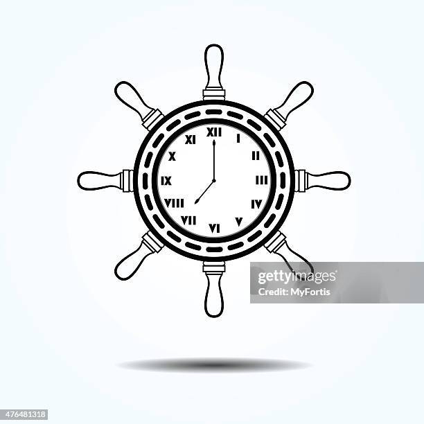 the clock center the helm - clock is ticking stock illustrations