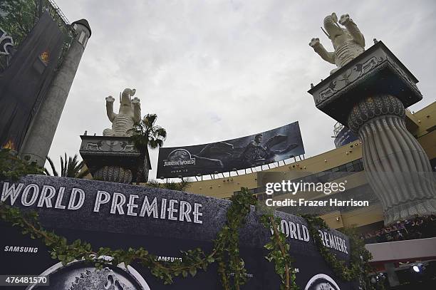General view of atmosphere at the Universal Pictures' "Jurassic World" premiere at Dolby Theatre on June 9, 2015 in Hollywood, California.