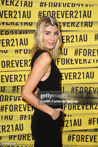 Rochelle Fox arrives at the opening of the 'FOREVER 21' flagship store on Pitt Street on June 10, 2015 in Sydney, Australia.