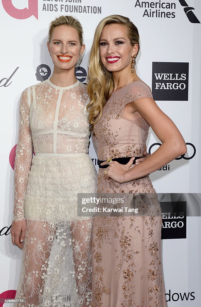 Karolina Kurkova and Petra Nemcova arrive for the 22nd Annual Elton