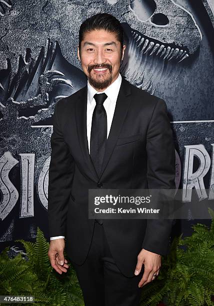 Actor Brian Tee attends the Universal Pictures' "Jurassic World" premiere at the Dolby Theatre on June 9, 2015 in Hollywood, California.