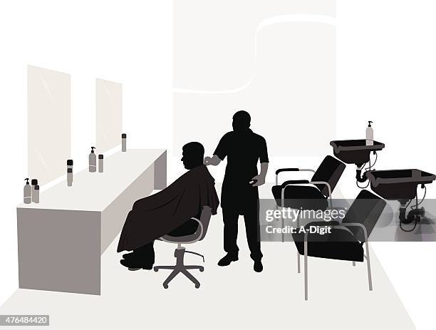 barbershop place - barber stock illustrations