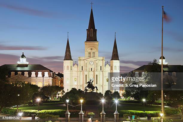 cattedrale di san luigi-new orleans - jackson square foto e immagini stock