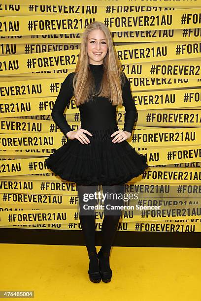 Natalia Siam arrives at the opening of the 'FOREVER 21' flagship store on Pitt Street on June 10, 2015 in Sydney, Australia.