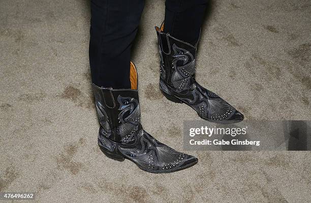 Author Taya Kyle, shoes detail, attends the Licensing Expo 2015 at the Mandalay Bay Convention Center on June 9, 2015 in Las Vegas, Nevada.