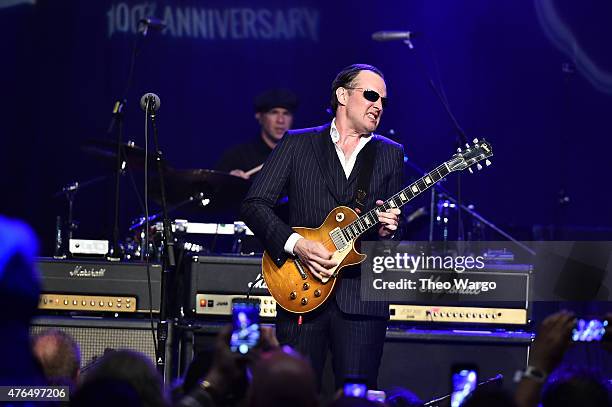 Joe Bonamassa performs on stage at the Les Paul 100th Anniversary Celebration on June 9, 2015 in New York City.