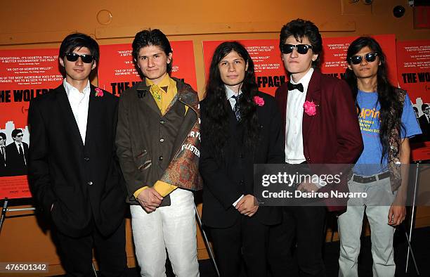 The Wolfpack" Govinda Angulo, Bhagavan Angulo, Mukunda Angulo, Krsna Angulo and Narayana Angulo at "The Wolfpack" New York Premiere at Sunshine...