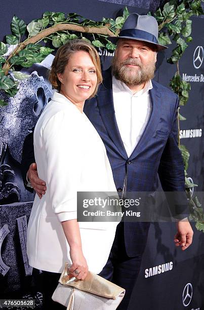 Actor Vincent D'Onofrio and Carin van der Donk arrive at Universal Pictures World Premiere of 'Jurassic World' at Dolby Theatre on June 9, 2015 in...