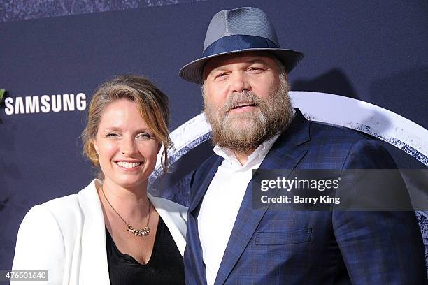 Actor Vincent D'Onofrio and Carin van der Donk arrive at Universal Pictures World Premiere of 'Jurassic World' at Dolby Theatre on June 9, 2015 in...