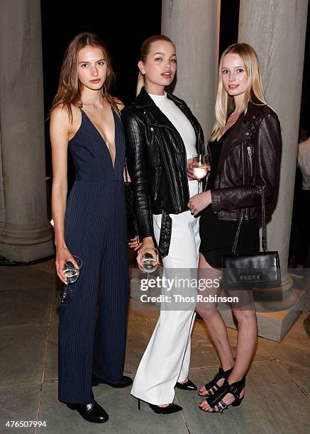 Models Sanne, Daphne Groeneveld, and Maud attend a celebration for the collaboration of Francois Nars And Steven Klein at Alder Manor on June 9, 2015...