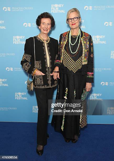 June Dally-Watkins and Gillian Armstrong arrive at the' Women He's Undressed' world premiere at the Overseas Passenger Terminal on June 10, 2015 in...