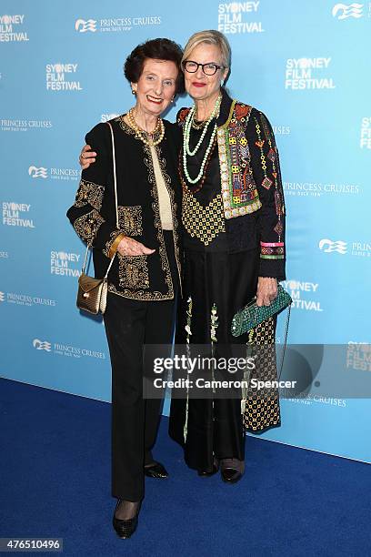 June Dally-Watkins and Gillian Armstrong arrive at the' Women He's Undressed' world premiere at the Overseas Passenger Terminal on June 10, 2015 in...