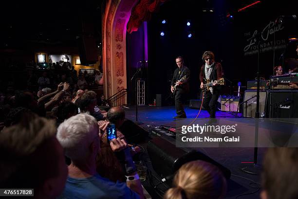 Smith and Johnny A. Perform during Les Paul's 100th anniversary celebration at Hard Rock Cafe - Times Square on June 9, 2015 in New York City.