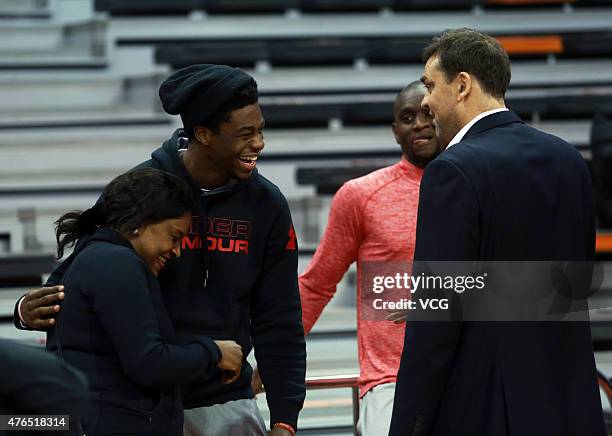 Emmanuel Mudiay poses during the CBA 14/15 game between Guangdong Southern Tigers and Beijing Ducks on December 17, 2014 in Dongguan, Guangdong...