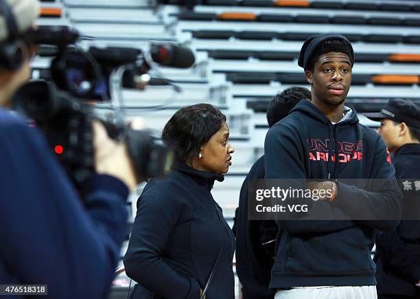 Emmanuel Mudiay poses during the CBA 14/15 game between Guangdong Southern Tigers and Beijing Ducks on December 17, 2014 in Dongguan, Guangdong...