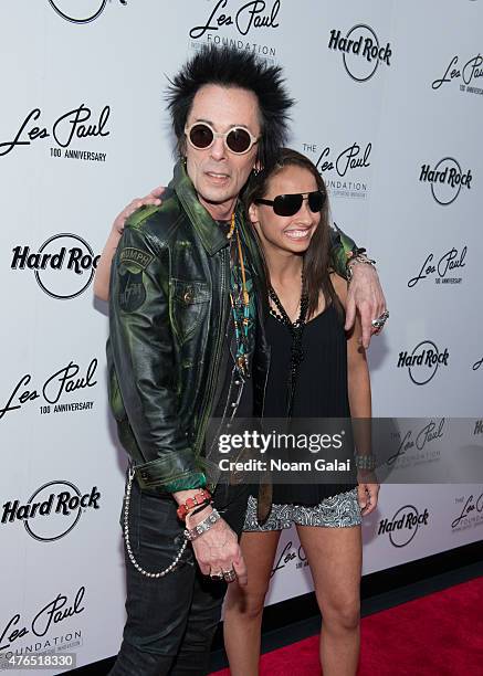 Earl Slick attends Les Paul's 100th anniversary celebration at Hard Rock Cafe - Times Square on June 9, 2015 in New York City.