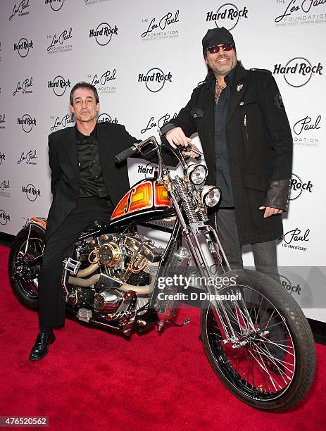 Michael Braunstein and Danny Koker attend Les Paul's 100th Anniversary Celebration at the Hard Rock Cafe - Times Square on June 9, 2015 in New York...