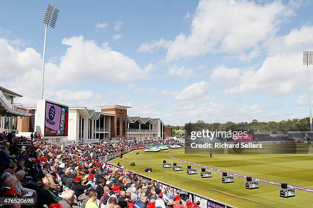 Crowd enjoying the NatWest T20 Blast between Durham Jets and Birmingham Bears at Emirates Durham ICG, on June 06, 2015 in Chester-le-Street, England.