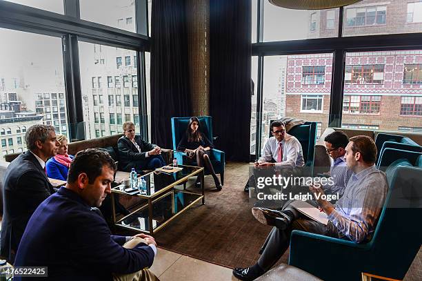 Michael Karsch and Mike Siska lead a panel discussion during EDENs smART: The Art of Retail at Gansevoort Park Hotel on March 3, 2014 in New York...
