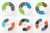 Vector circle arrows infographics set. Template for cycle diagram, graph