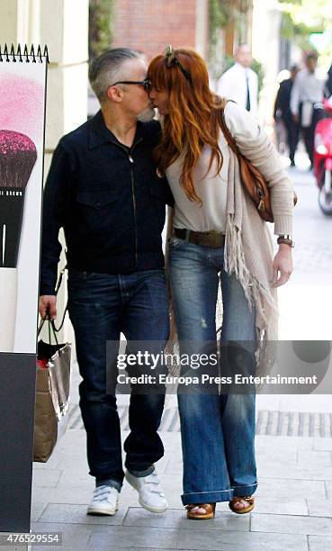 Sergi Arola and Silvia Fominaya are seen on May 6, 2015 in Madrid, Spain.