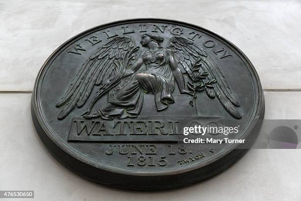 Memorial plaque of the Battle of Waterloo is unveiled at Waterloo Station by the current Duke of Wellington, Brigadier Arthur Wellesley, on June 10,...