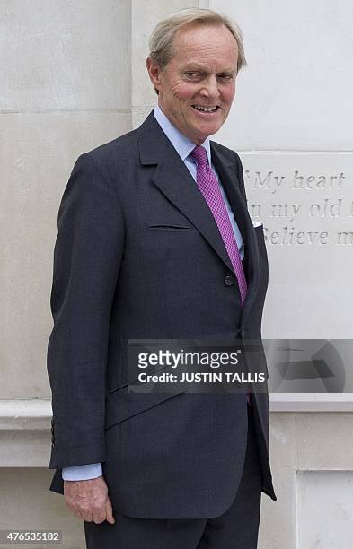 Arthur Charles Valerian Wellesley, the 9th Duke of Wellington, is pictured in central London on June 10 as he unveils a memorial to honour the 24,000...