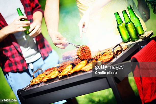 barbecue party. - red hot summer party foto e immagini stock