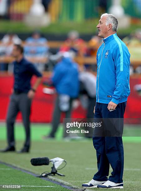 Head coach Philippe Bergeroo of France directs his players in the first half against England during the FIFA Women's World Cup 2015 Group F match at...