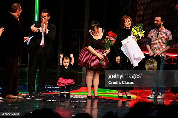 Angelica Maria, Angelica Vale, Angelica Maciel and Otto Padron a tribute to Angelica Maria on the play Mentiras at theatre complex Manolo Fabregas on...