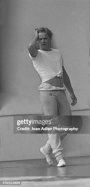 Russian-American dancer, Mikhail Baryshnikov, rehearses for the revival of Stravinsky’s ballet, 'Apollo', choreographed by George Balanchine, Los...