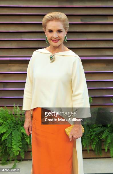 Designer Carolina Herrera attends the 2014 Vanity Fair Oscar Party hosted by Graydon Carter on March 2, 2014 in West Hollywood, California.