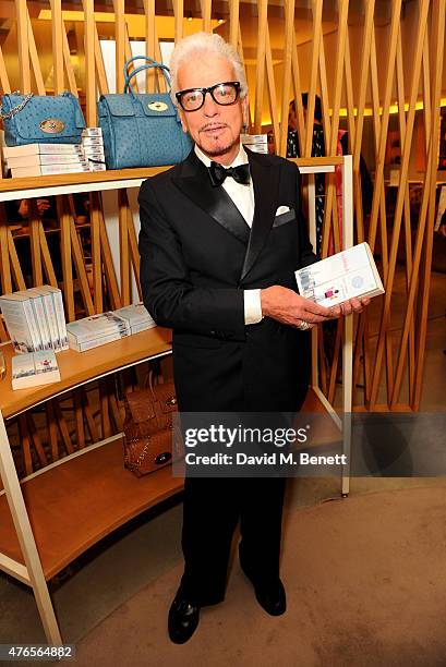 Nicky Haslam attends the launch of 'Techbitch' with Mulberry and Penguin on June 10, 2015 in London, England.