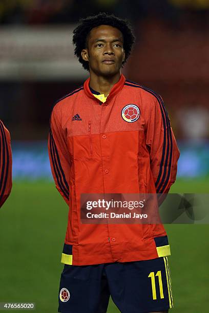 Juan Guillermo Cuadrado, of Colombia, before a friendly match between Colombia and Costa Rica at Diego Armando Maradona Stadium on June 06, 2015 in...