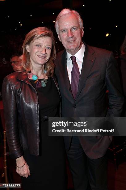 Michel Barnier and his wife Isabelle Barnier attend the Martine Aublet Foundation Award Night at the Musee Du Quai Branly on March 3, 2014 in Paris,...