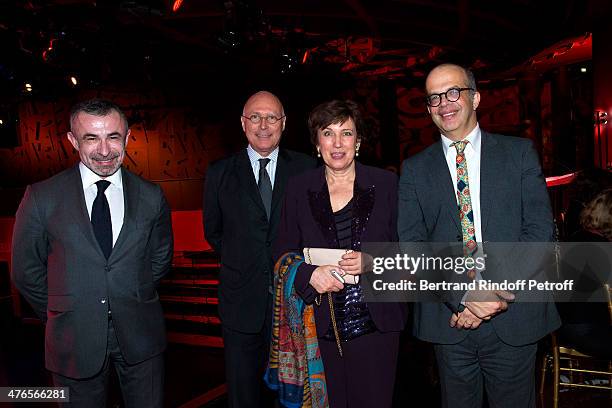 Alain Seban, president of Centre Pompidou, Stephane Martin, president of the Musee Du Quai Branly, Roselyne Bachelot and David Kessler, art and media...