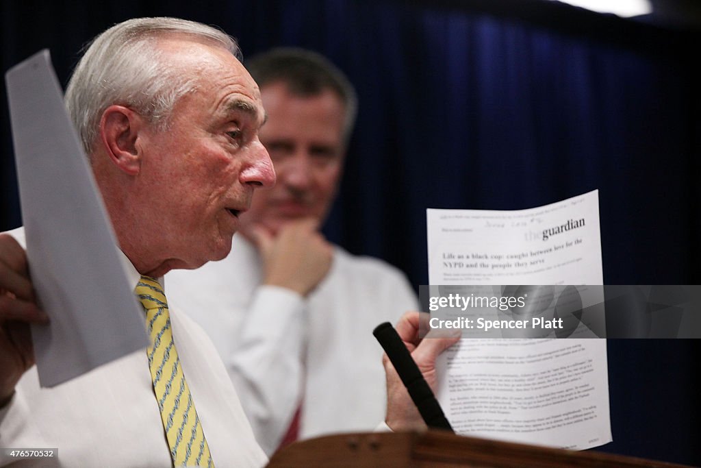 Mayor De Blasio And NYPD Chief Bratton Discuss Plan To Curb Recent Uptick In Violent Crime