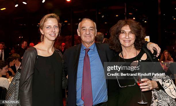 Princess Amelie de Bourbon-Parme, Henri Weber and Fabienne Servan-Schreiber attend the Martine Aublet Foundation gala dinner at the Musee Du Quai...