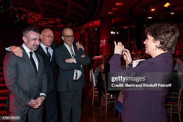 Alain Seban, president of Centre Pompidou, Stephane Martin, president of the Musee Du Quai Branly and David Kessler, art consultant and Roselyne...