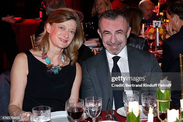 Isabelle Barnier and Alain Seban attend the Martine Aublet Foundation Award Night at the Musee Du Quai Branly on March 3, 2014 in Paris, France.