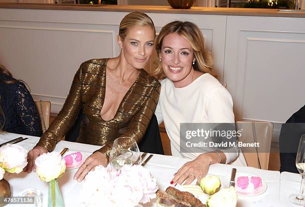 Carolyn Murphy and Cat Deeley attend a private dinner in celebration of the Carolyn Murphy and cheekfrills collaboration at Spring at Somerset House...