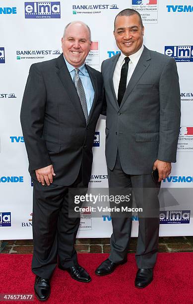 James DuMont and Steven Adams attend The Consul General Of France, Mr. Axel Cruau, Honors The French Nominees For The 86th Annual Academy Awards...