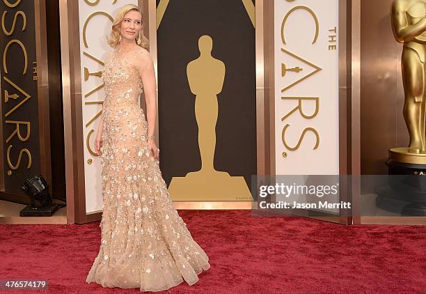 Actress Cate Blanchett attends the Oscars held at Hollywood & Highland Center on March 2, 2014 in Hollywood, California.