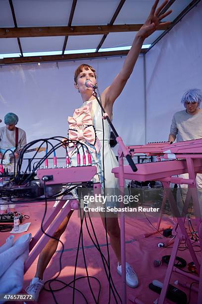 Oh Land performs at Badeschiff on June 10, 2015 in Berlin, Germany.