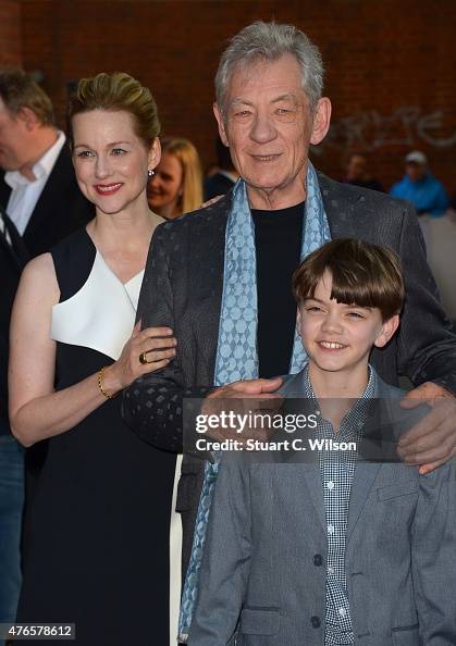 Milo Linney Ian McKellen, Laura Linney and Milo Parker attend the UK Premiere of ...
