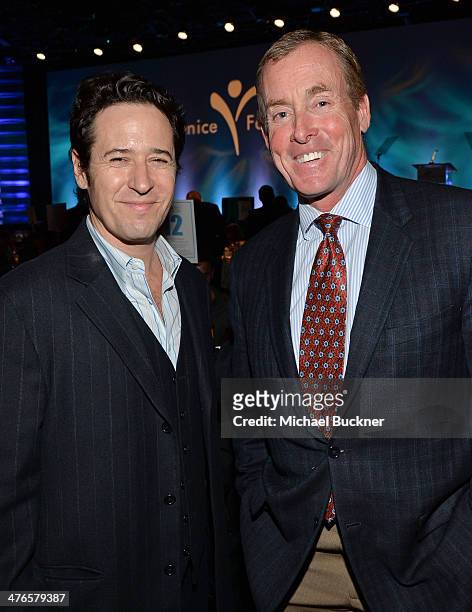 Actors Rob Morrow and John C. McGinley attend the Visionary Award at the Venice Family Clinic's 32nd Annual Silver Circle Gala at The Beverly Hilton...