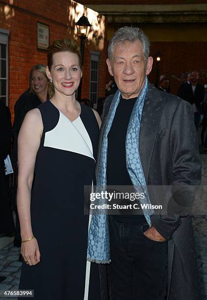 Ian McKellen and Laura Linney attend the UK Premiere of "Mr Holmes" at ODEON Kensington on June 10, 2015 in London, England.